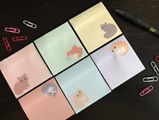 Cute Kawaii Cat Themed Sticky Notes Party Favors Animal Stationery Set Pack Of 6