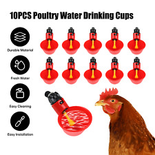 10pcs Poultry Water Drinking Cups Chicken Hen Plastic Automatic Drinker Feeder