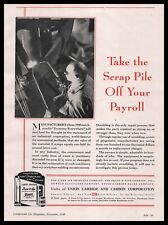1930 Union Carbide Carbon Corp. New York Photo Welder Goggles Vintage Print Ad
