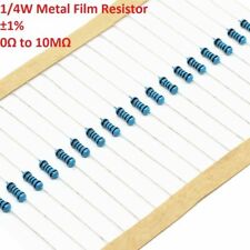 100pcs 14w Metal Film Resistor 1 153 Values Available 0.25w Resistance 0-10m