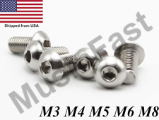 M3 M4 M5 M6 M8 Stainless Steel Button Head Socket Screw A2 Hex-key Metric
