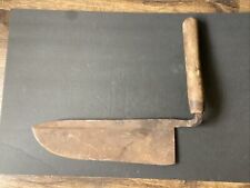 Vintage Wooley Co Wide Blade Hay Knife Tobacco Cutter Wood Handle Barn Hay Mow