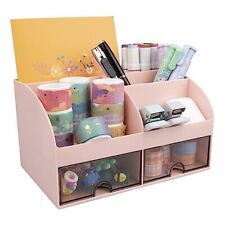 Desk Organizer With Drawers Plastic Makeup Desk Organizer With 2 Drawers And...