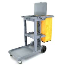 Commercial Janitorial Cart 25 Gallon Vinyl Bag With Cover 500 Lb. Capacity.