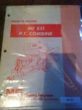 Massey Ferguson 851 Pt Pull Type Combine Parts Manual Catalog Nip