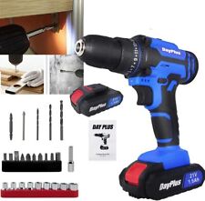 Electric Drill Screwdriver Cordless Rechargeable Power Tool W Batteryled Light
