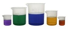 Plastic Beaker Set Of 5 Polypropylene - 50ml 100ml 250ml 500ml And 1000ml