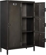 Stani Metal Storage Cabinet Home Bedroom Storage Locker With Door Retro Style