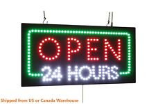 Open 24 Hours Sign Neon Sign Led Open Sign Store Sign Business Sign Window Sign