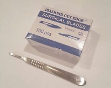 100 Surgical Steel Scalpel Blades 24 25kgy Sterility Guaranteed 1 Handle 4