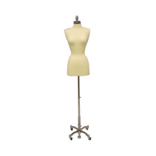 Female Dress Form Pinnable Foam Mannequin Torso Size 6-8 With Chrome Wheel Base
