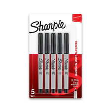 Sharpie Permanent Markers Ultra Fine Point Black 5 Count