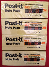Lot Of 4 Pack653 Post-it 3mnotes1-12 X 2 Incanary Yellowtotal 4800 Sheets