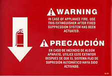 K Class Fire Extinguisher Warning Sign 8 X 12 Self Adhesive Vinyl Bilingual