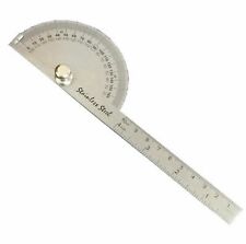New Sea Rotary Protractor Angle Rule Gauge Machinist - Stainless Steel