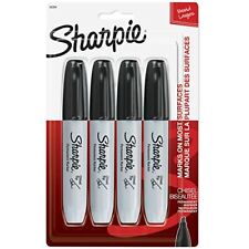 Sharpie 38264pp Permanent Markers Chisel Tip Black 4 Count