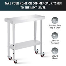 Commercial Stainless Steel Work Station W Wheels Shelf Kitchen Prep Table
