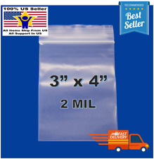 3x 4 Clear Reclosable Zip Seal Bag Plastic 2 Mil Lock Bags Jewelry Zipper