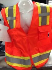 High Visibility Orange Two Tones Safety Vest Ansi Isea 107-2015