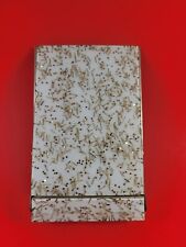 Mcm Park Sherman Lucite Note Paper Memo Pad Holder White W Gold Flakes Brass ..