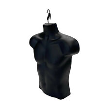 Male Molded Black Hanging T-shirt Form Body Mannequin Torso Display 23h
