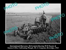 Old Historic Photo Of International Harvester Mccormick Deering W30 Tractor 1941
