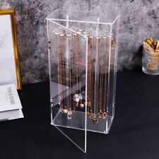 24 Hook Acrylic Necklace Display Stand Clear Jewelry Box Rack Pendant Holder Bo