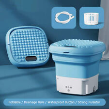 Portable Mini Folding Washing Machine For Clothes With Drain Basket Travel O6p6