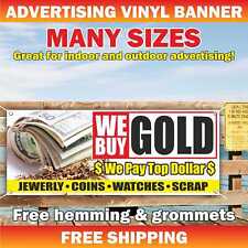 We Buy Gold Advertising Banner Vinyl Mesh Sign Pawn Shop Cash Jewelry Silver