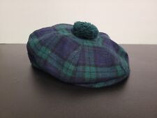 Shandon Hat Cap Mens 7.5 Wool Black Watch Tartan Plaid Newsboy Cabbie Ireland