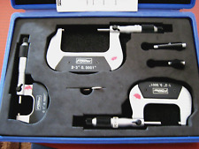 New Fowler Outside Micrometer Set 0-3 Range 52-229-213-0 3 Mics Set Nos New