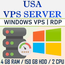 Usa Windows Vps Rdp Server Windows Vps Hosting - 4gb Ram 150gb Hdd - 1 Year