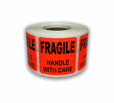1 Roll 1.5x1.5 Brred Fragile Handle W Care Shipping Stickers 500 Labels