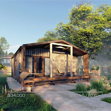 Barndominium Prefab Log Cabin Kit Only 34k Eco Wooden Home 890 Ft 83 M Diy