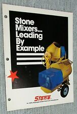 1987 Stone Construction Equipment Concrete Mixer 4 Page Color Brochure Free Sh