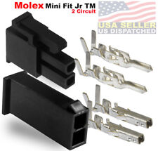 Molex 2 Pin Black Connector Pitch 4.20mm .0165 W18-24 Awg Pin Mini-fit Jr 