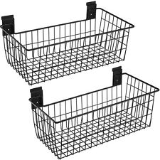 2 Pack Slatwall Baskets For Pvc Slatwall Deep Wire Basket Ventilated Metal S...