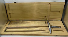 Scherr-tumico Depth Gauge Gage Micrometer 5 Base 0-10 With Wood Box 10 Rods
