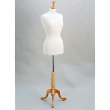 Mn-103 Pinnable White Female French Dress Form Mannequin W Tripod Wood Base