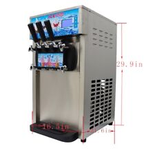 Commercial Ice Cream Machine Soft Serve Ice Cream Maker W Led Display 3 Flavors