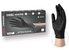 First Glove Black Nitrile Light Industrial Disposable Gloves 3 Mil Latex Free
