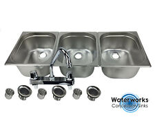 Large 3 Compartment Sink Set For Portable Concession Sinks Wfaucet