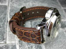 24mm Big Gator Leather Strap Brown Thick Watch Band Belt Brown For Panerai X1