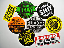 8 Funny Hard Hat Stickers Ugly Stripper Foreman In Charge Skilled Labor Decals