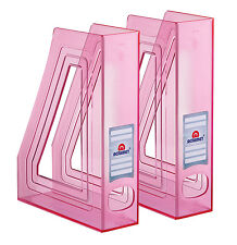 Acrimet Magazine File Holder Clear Pink Color 2 - Pack