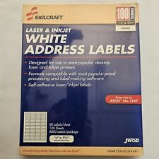 Skilcraftaveryeasy Peel Address Labels Laser 12 X 1 34 White 8000box 5167