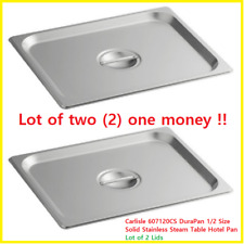 2 Lids Carlisle 607120cs Durapan 12 Size Solid Stainless Steam Table Hotel Pan