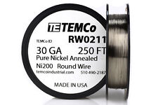 Temco Pure Nickel Wire 30 Gauge 250 Ft Non Resistance Awg Ni200 Nickel 200ga