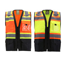 Mens Reflective Neon Safety High Visibility Zipper Class 2 Type R Work Vest