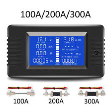 Dc Battery Monitor Meter 100a200a300a 0-200v Lcd Display Amp For Car Rv Solar
